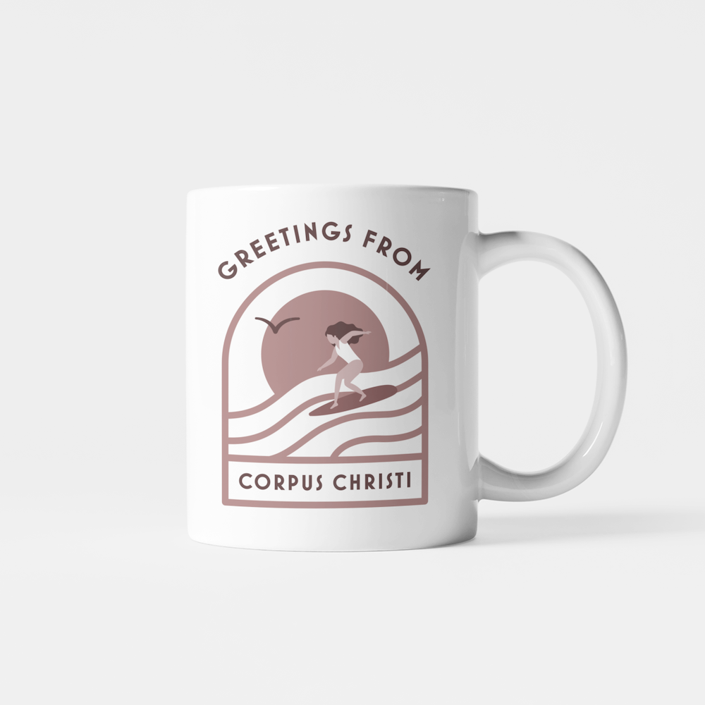 Surfer Girl Mug Made in Corpus Christi