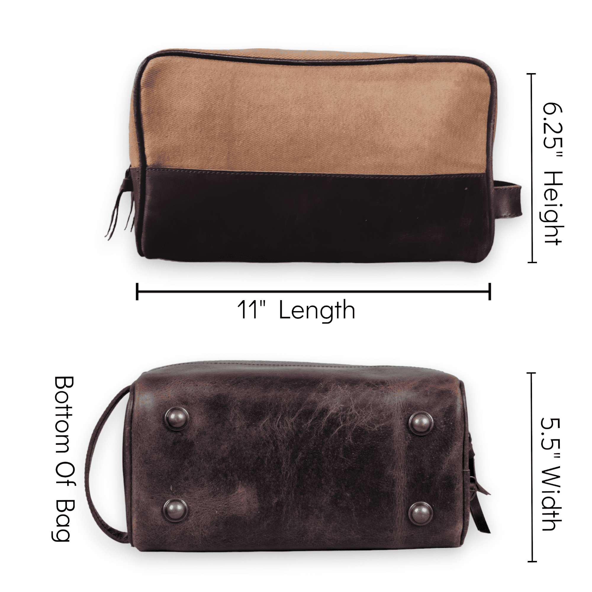 The Canvas/Leather Drifter Large Toiletry Bag: Army Green