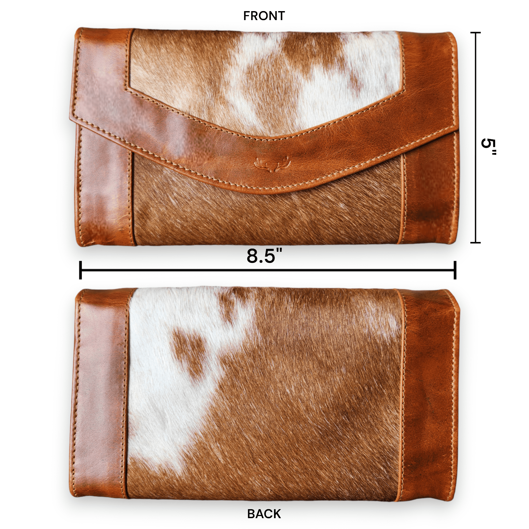 Genuine Cowhide Full Size Large Wallet-Cowhide Highlands Envelope Wallet: Black