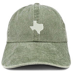 Texas State Map Embroidered Washed Cotton Adjustable Cap: Orange