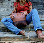 Denali Vintage Saddle Two Tone Large Crossbody Bag: Denali Crossbody No Leather Conditioner