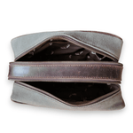 The Canvas/Leather Drifter Large Toiletry Bag: Tan