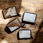 Cowhide Credit Card Wallet Cowhide Wallet Small Leather Highlands Wallet: Vintage Brown Leather Cowhide Wallet