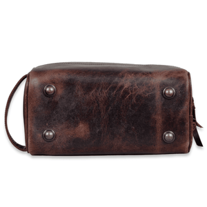 The Canvas/Leather Drifter Large Toiletry Bag: Army Green