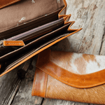 Genuine Cowhide Full Size Large Wallet-Cowhide Highlands Envelope Wallet: Black