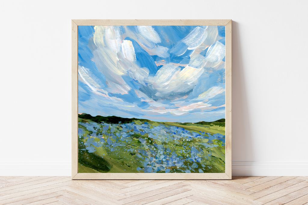 Texas Bluebonnets Fine Art Print: 6x6"
