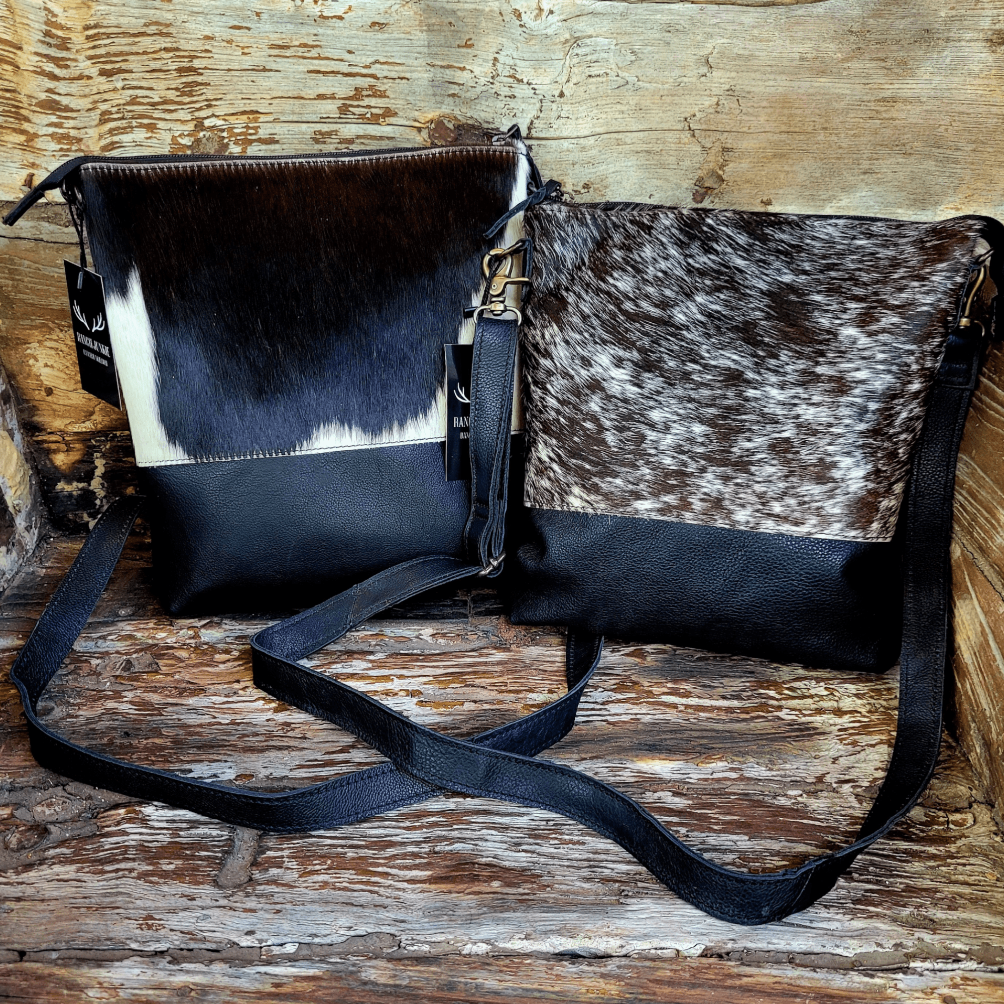 Genuine Cowhide Crossbody Bag Black Highlands Purse