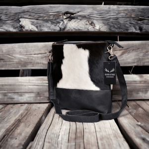 Genuine Cowhide Crossbody Bag Black Highlands Purse