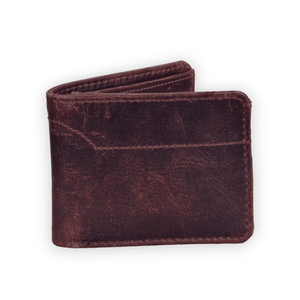 Denali Leather Bifold Leather Wallet Mens Leather Wallet: Antique Saddle Brown