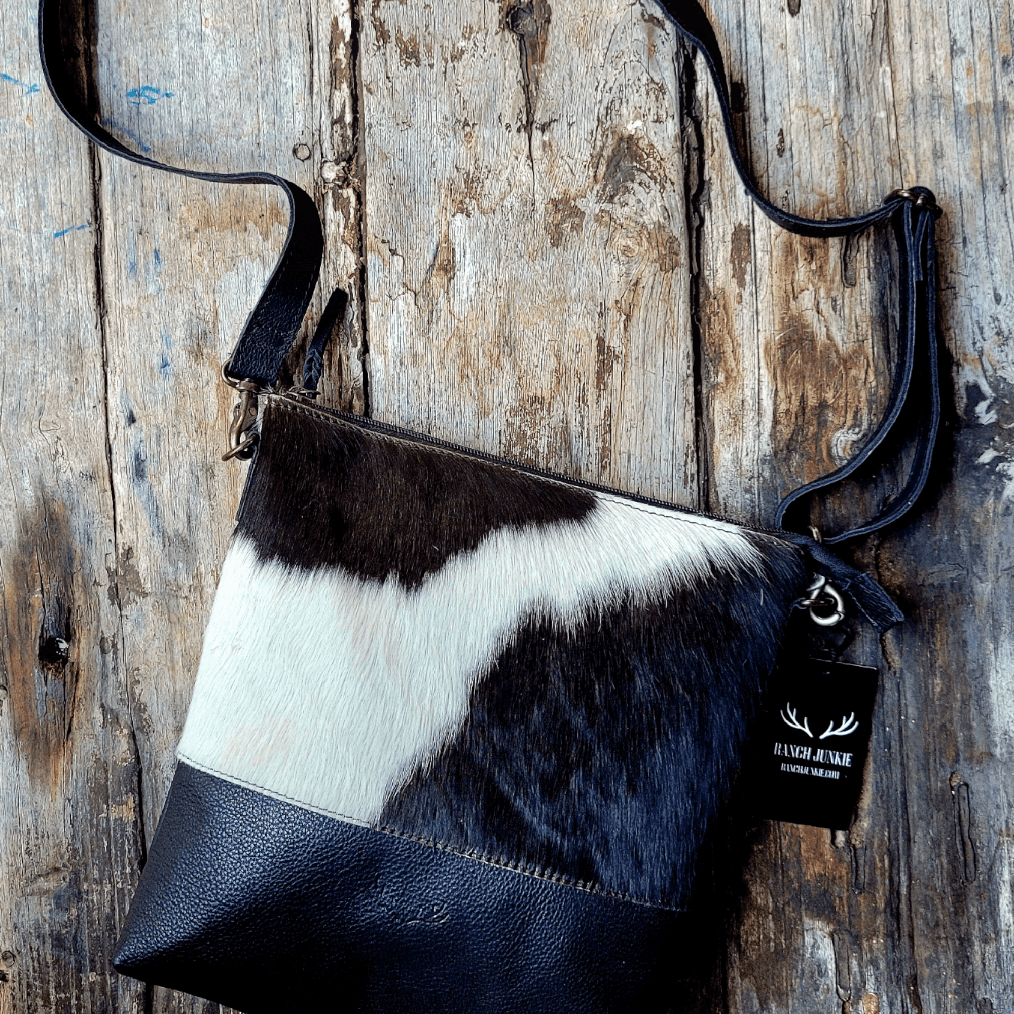 Genuine Cowhide Crossbody Bag Black Highlands Purse