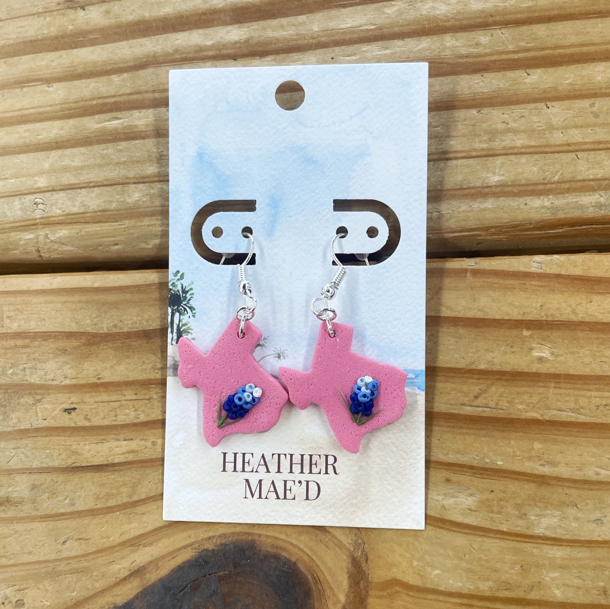 Texas Bluebonnet Clay Earrings
