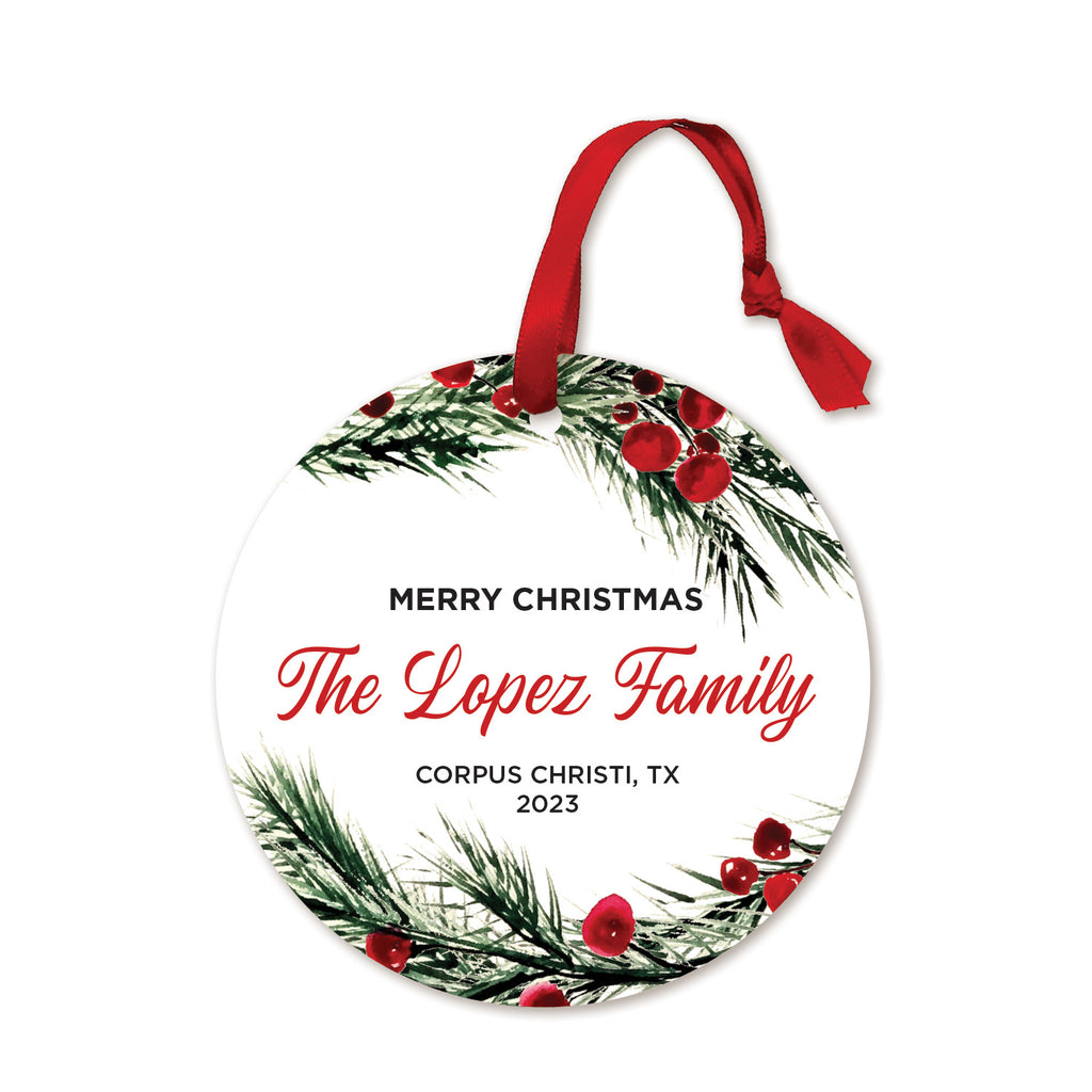 Personalized Holiday Ornament - Aluminum