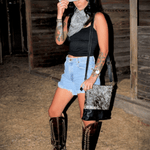 Genuine Cowhide Crossbody Bag Black Highlands Purse