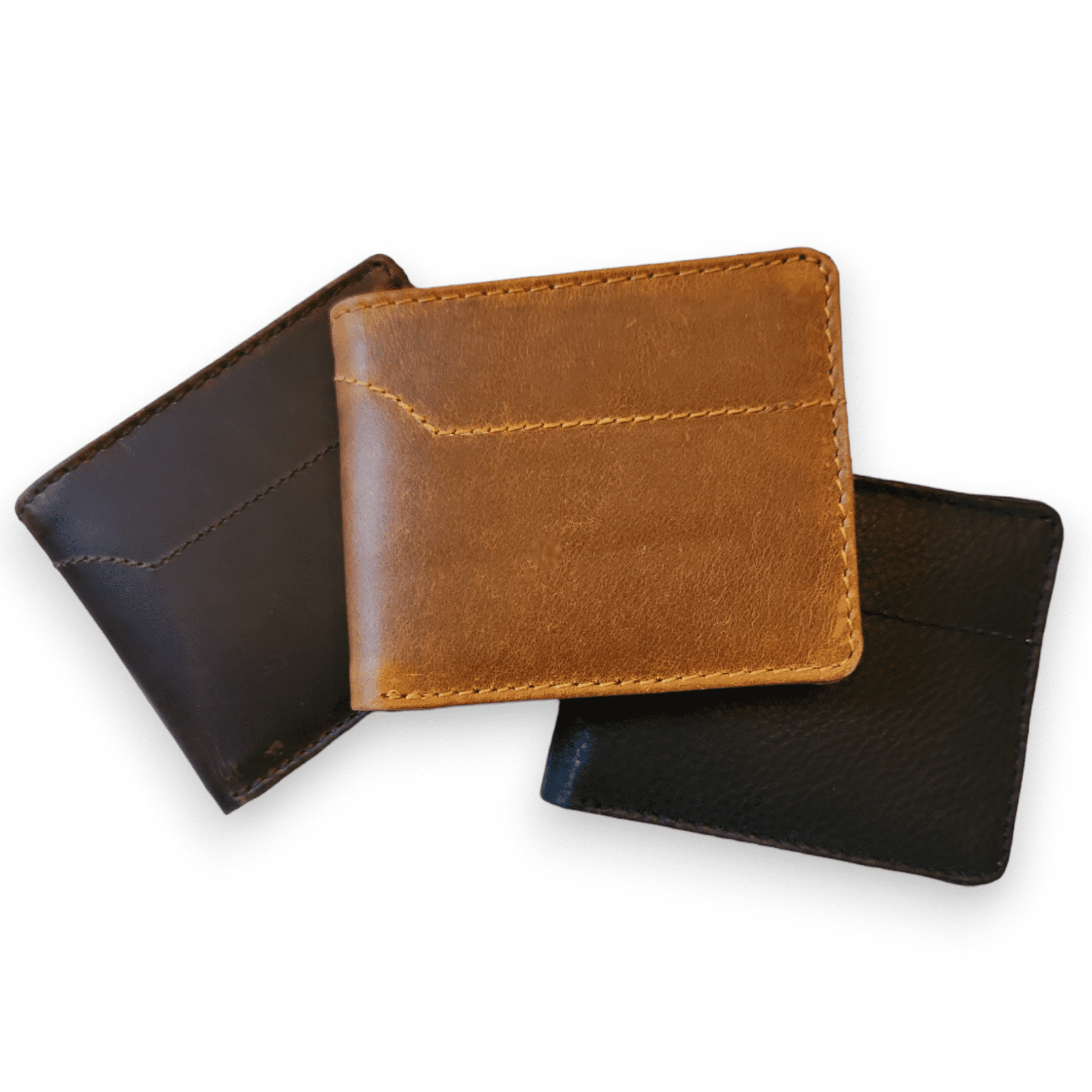 Denali Leather Bifold Leather Wallet Mens Leather Wallet: Antique Saddle Brown