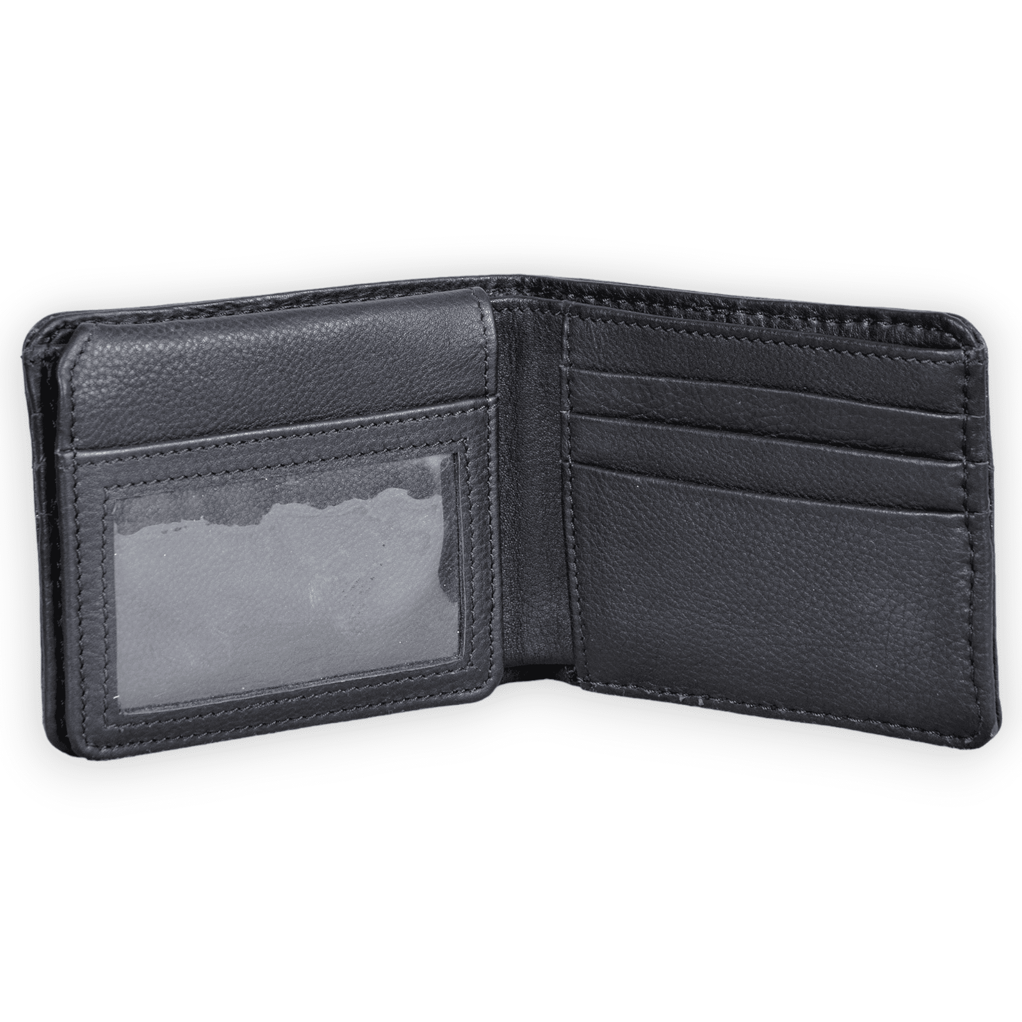 Denali Leather Bifold Leather Wallet Mens Leather Wallet: Black