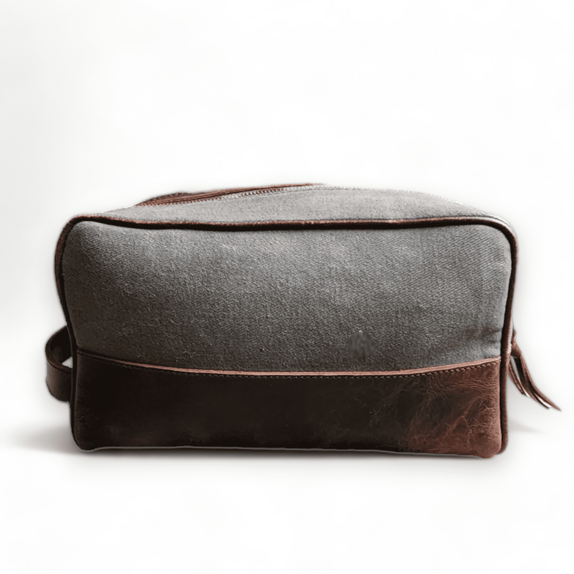 The Canvas/Leather Drifter Large Toiletry Bag: Tan