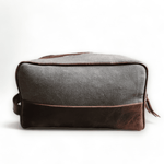 The Canvas/Leather Drifter Large Toiletry Bag: Tan