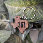 Wooden Texas Keychain