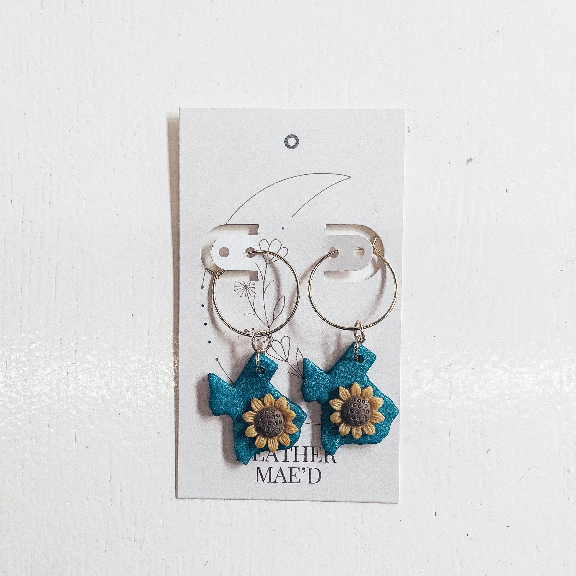 Texas Sunflower Clay Earrings