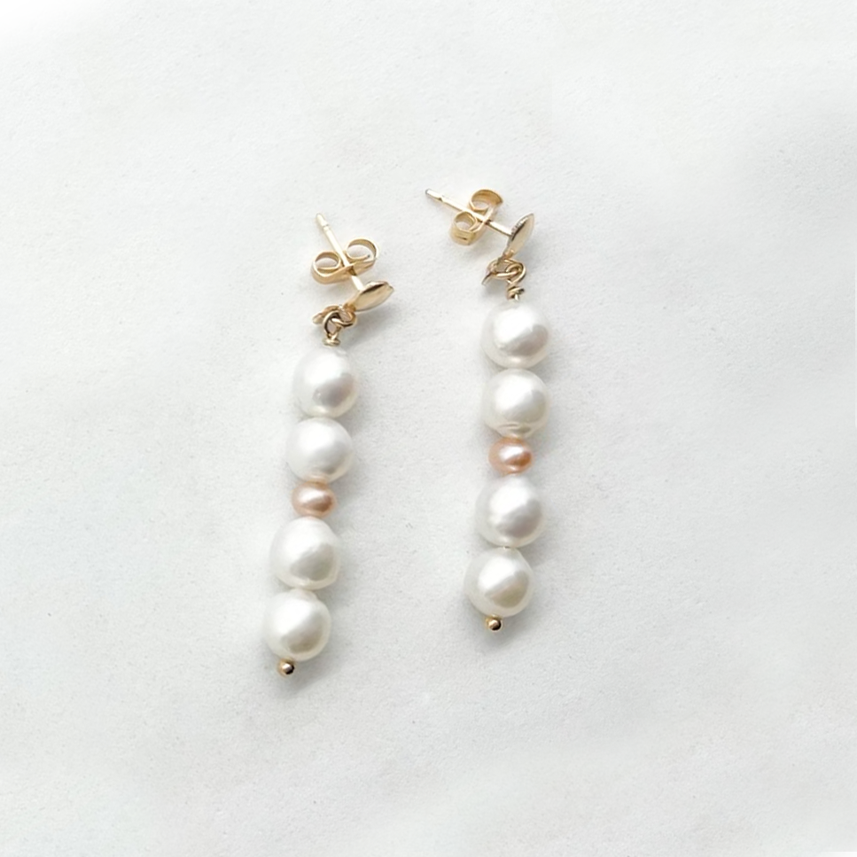Heart & Pearls Earrings