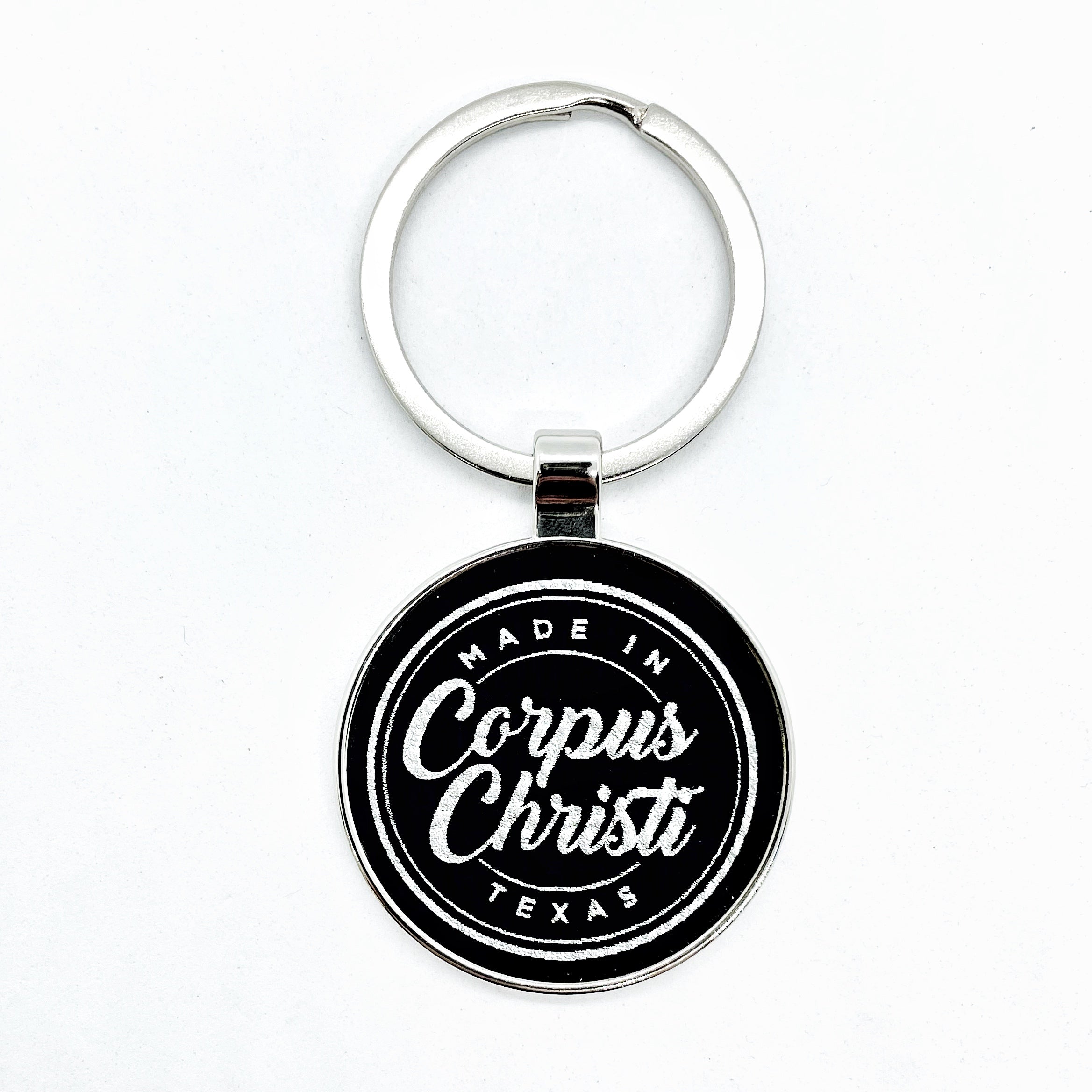 Black/Silver Keychain – Made in Corpus Christi