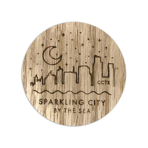 Wooden Magnet - Sparkling City