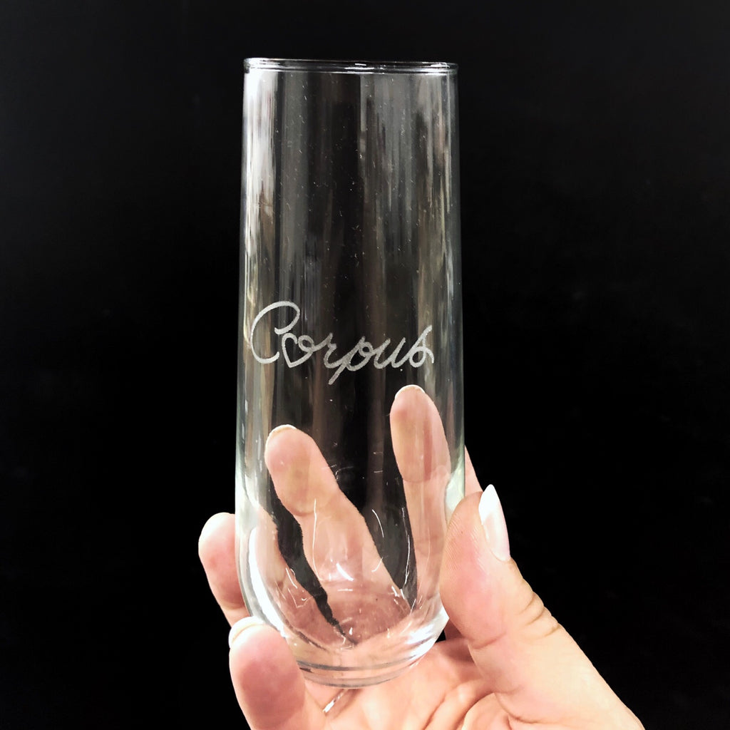 Stemless Etched Champagne Flute