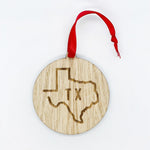 TX State Wooden Ornament