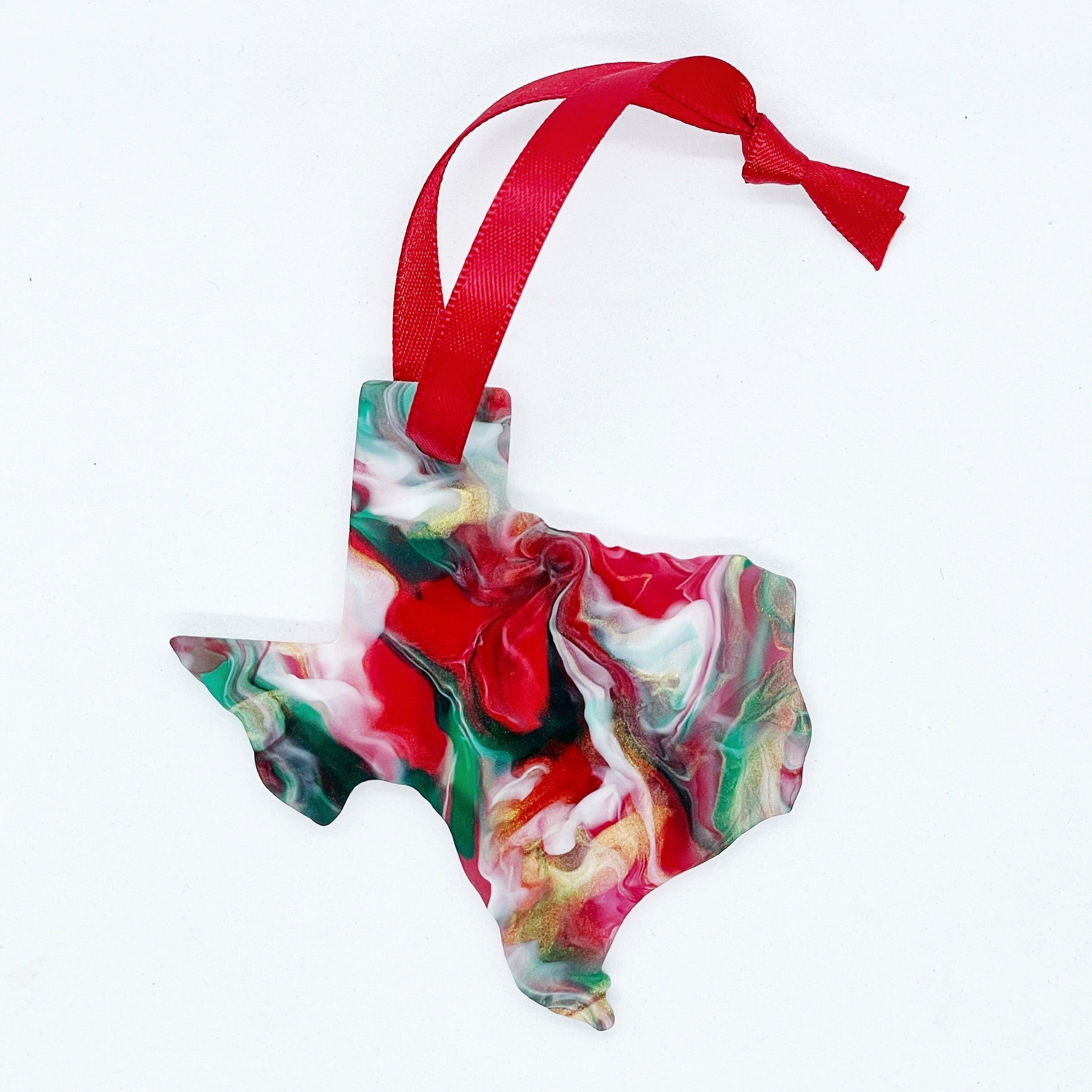 Texas Christmas Swirl Acrylic Ornament