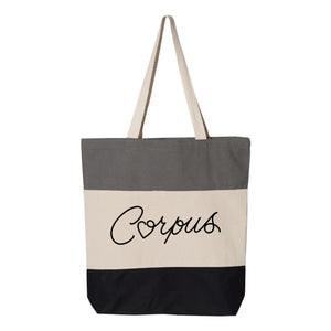 Tri-Color Corpus Heart Beach Tote