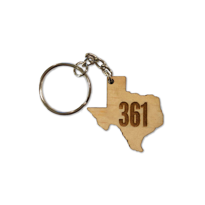 Milestones Wooden Texas Keychain 361 / Natural