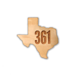 Wooden Texas Pin