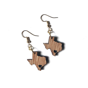 Wooden Texas Earrings