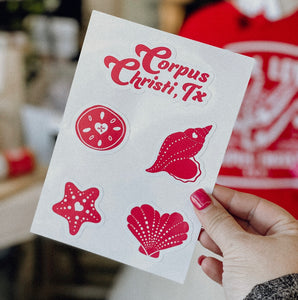 Corpus Christi Heart Shell Sticker Set